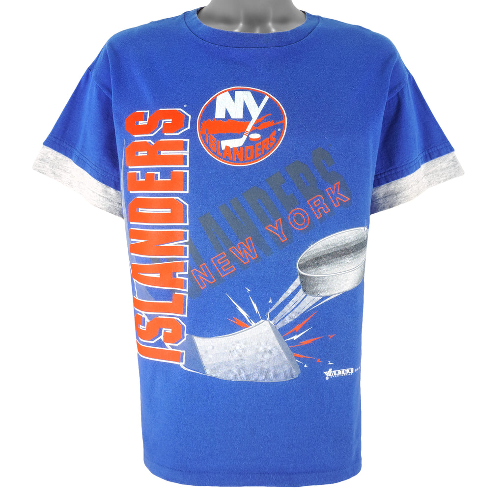 NHL (Artex) - New York Islanders Single Stitch T-Shirt 1993 Large Vintage Retro Hockey