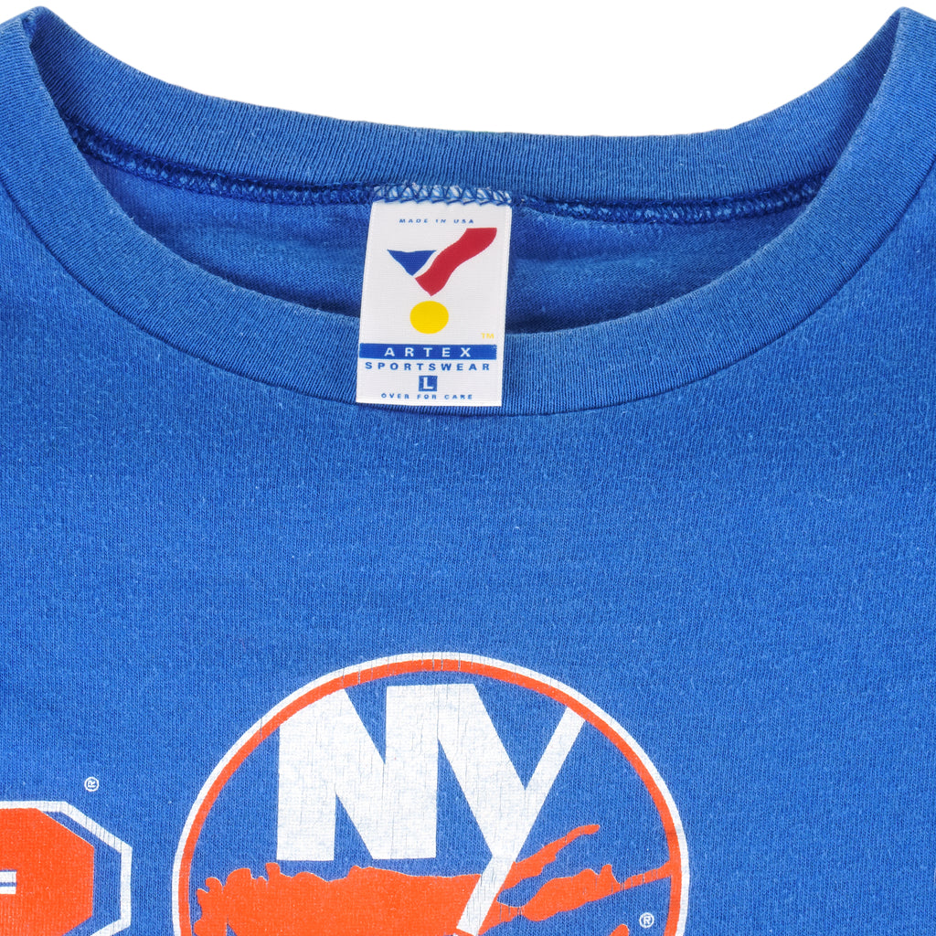 NHL (Artex) - New York Islanders Single Stitch T-Shirt 1993 Large Vintage Retro Hockey