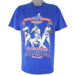 MLB (Nutmeg) - LA Dodgers Triple Threat Davis Butler and Strawberry T-Shirt 1992 Large
