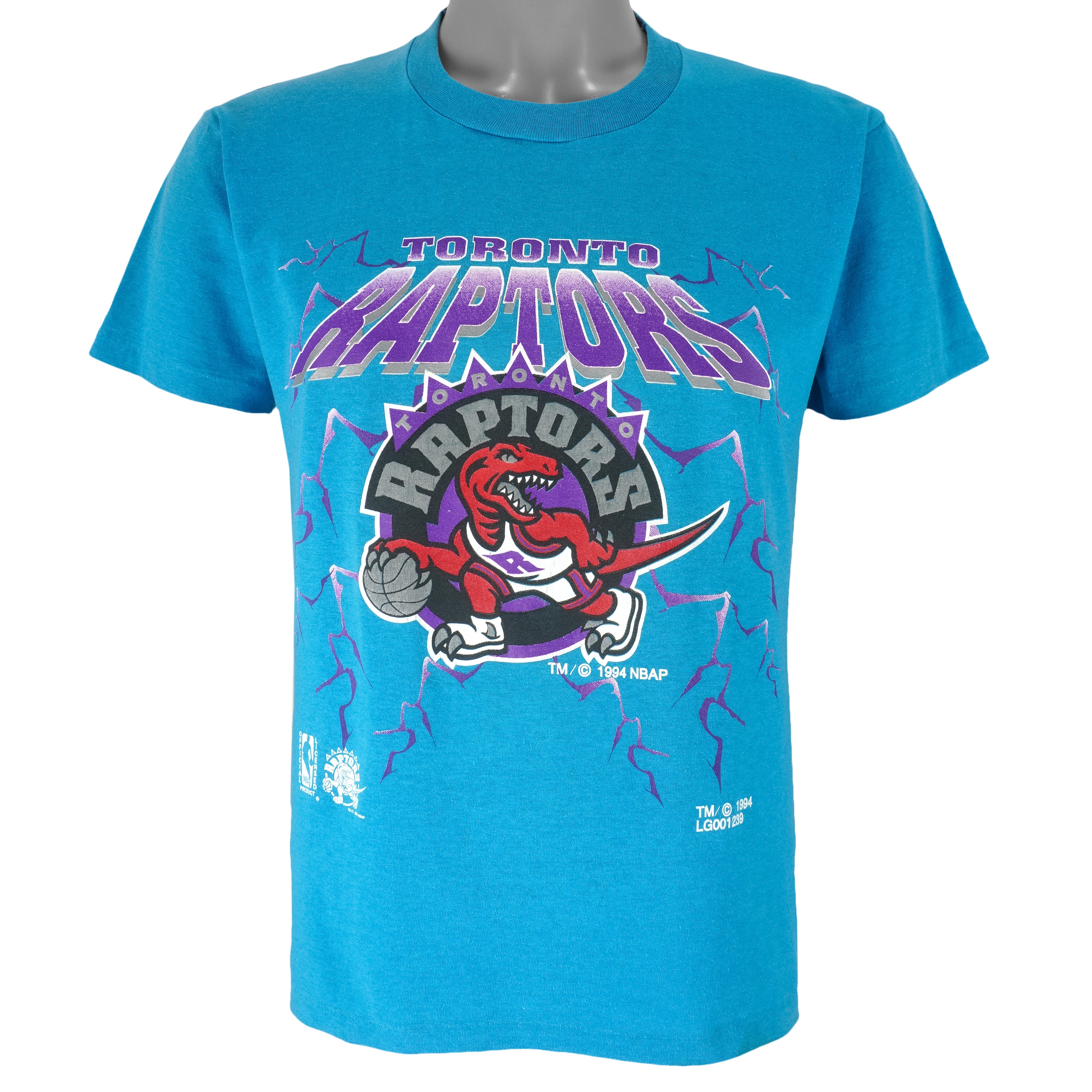 NBA - Toronto Raptors Big Spell-Out T-Shirt 1994 Small Vintage Retro Basketball