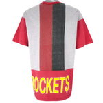 NBA (Competitor) - Houston Rockets Tricolor T-Shirt 1990s X-Large Vintage Retro Basketball