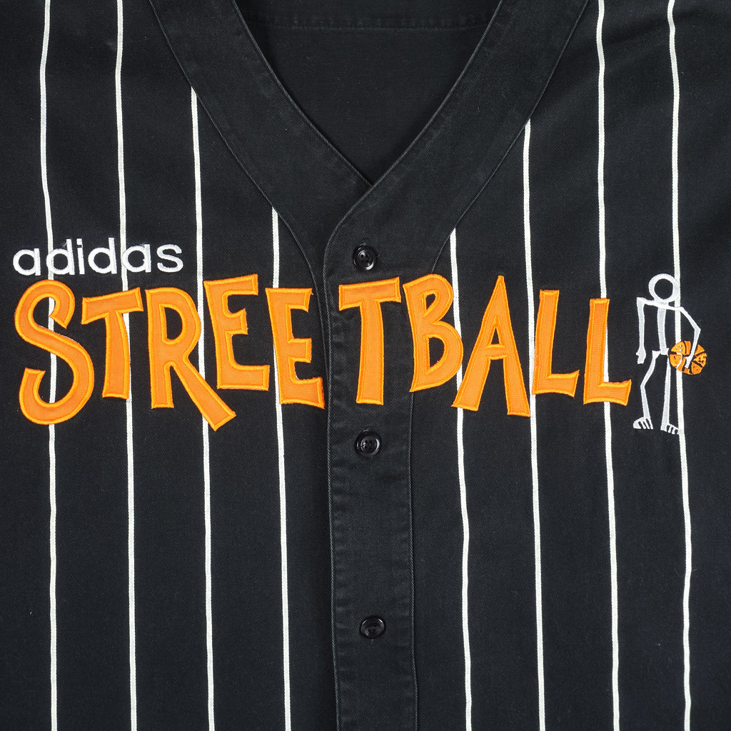 Adidas - Streetball Embroidered Jersey 1990s Large Vintage Retro