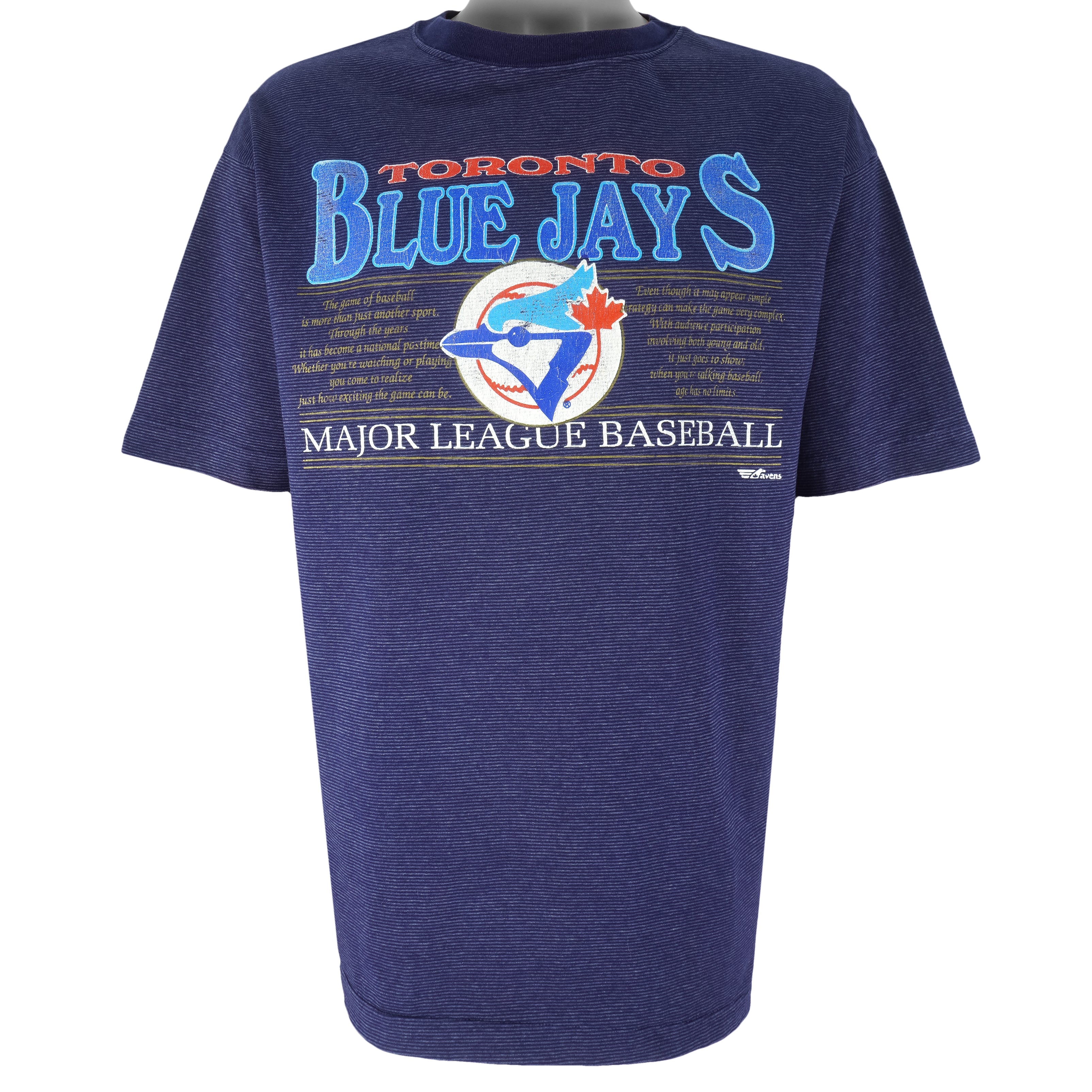 MLB (Ravens Athletic) - Toronto Blue Jays The Game Of Baseball T-Shirt 1990s Large Vintage Retro