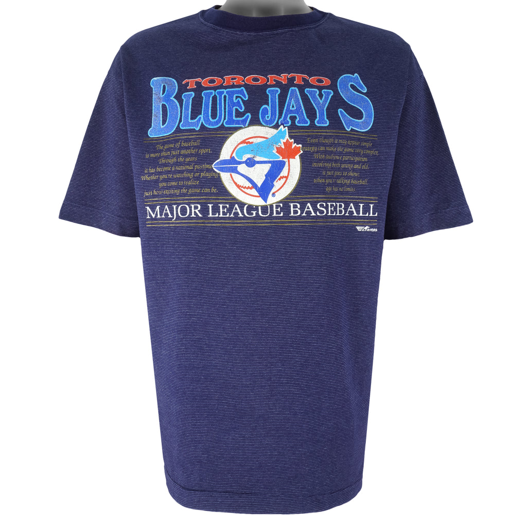 MLB (Ravens Athletic) - Toronto Blue Jays The Game Of Baseball T-Shirt 1990s Large Vintage Retro