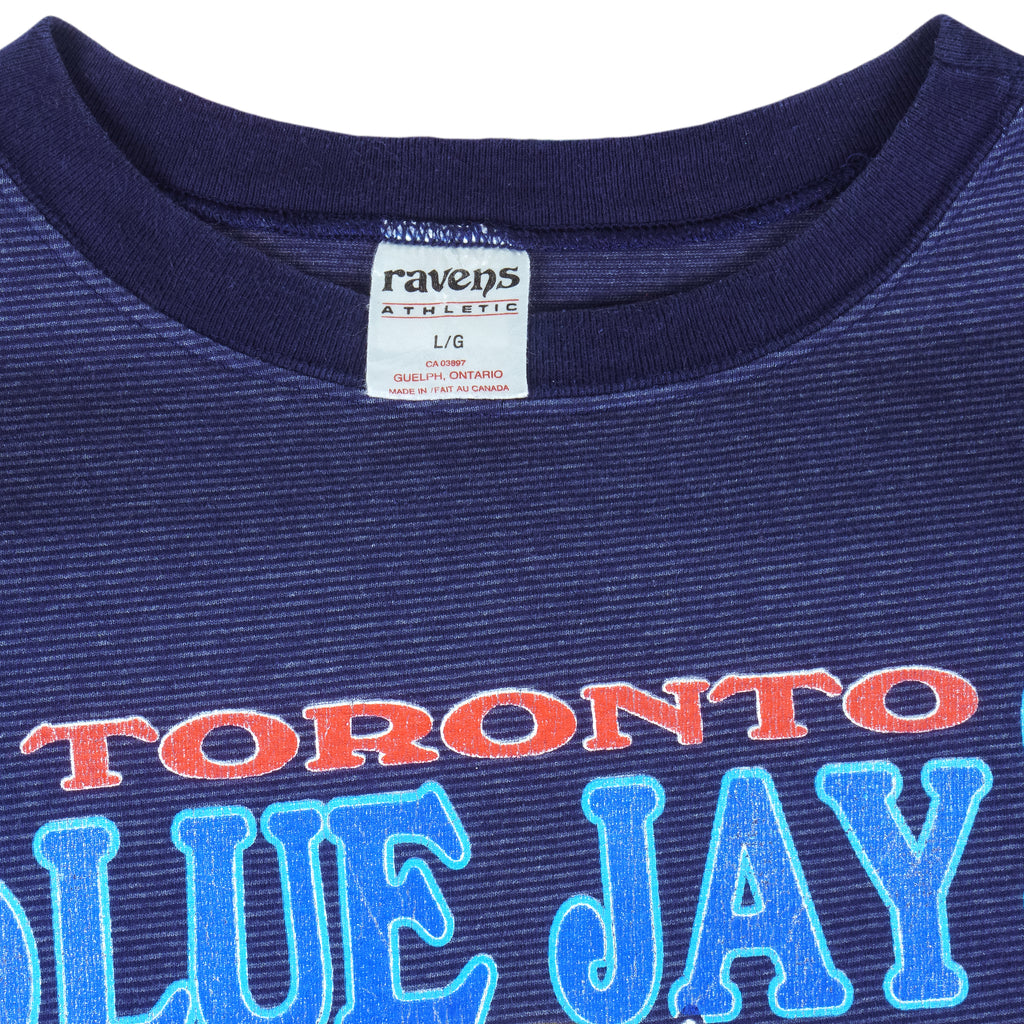 MLB (Ravens Athletic) - Toronto Blue Jays The Game Of Baseball T-Shirt 1990s Large Vintage Retro