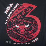 NBA (Front Pages) - Chicago Bulls 6 Time Champions T-Shirt 1998 XX-Large Vintage Retro Basketball