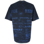 MLB (Salem) - Seattle Mariners All Over Print T-Shirt 1990s X-Large Vintage Retro Baseball