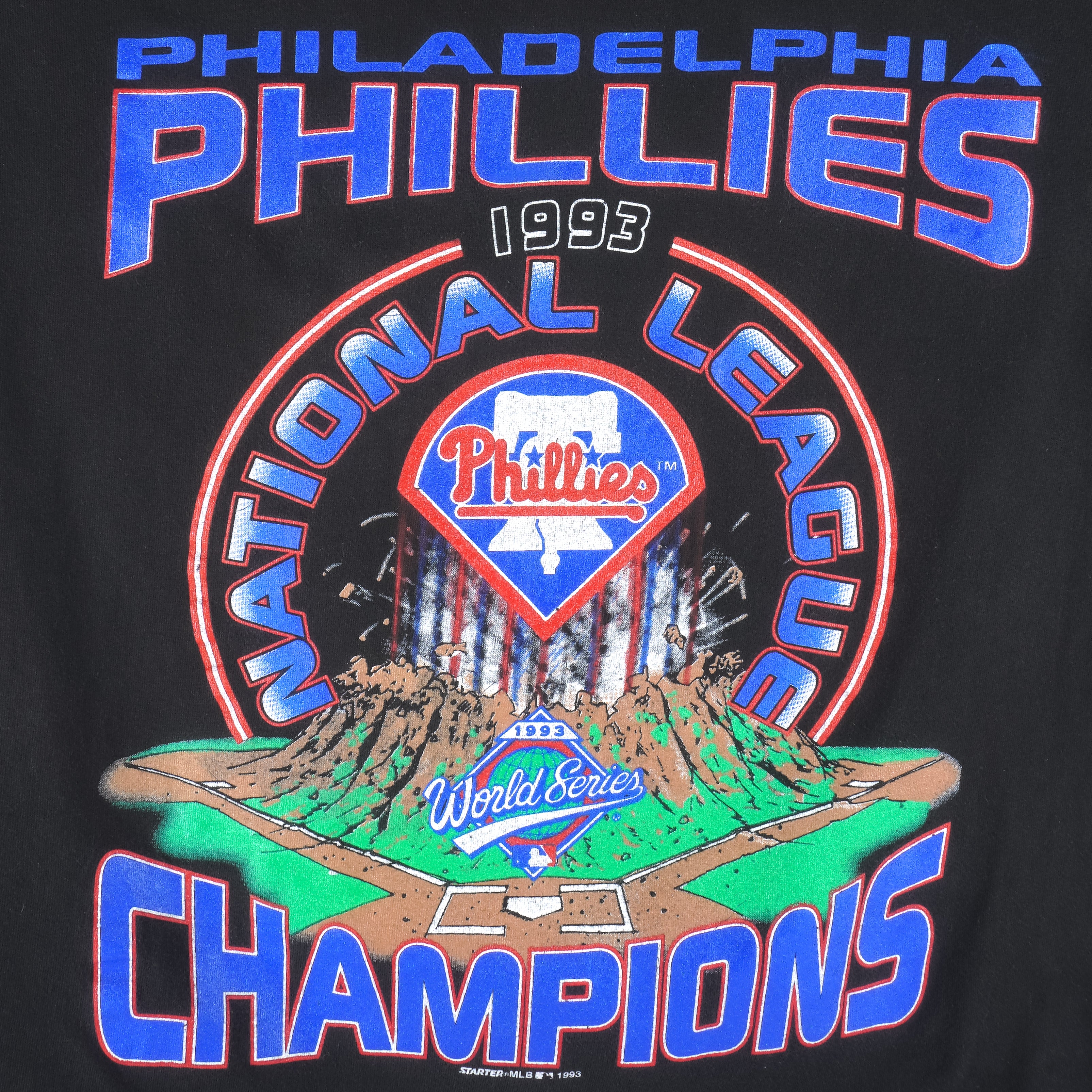 Starter - Philadelphia Phillies World Series Champs T-Shirt 1993 Large Vintage Retro Baseball