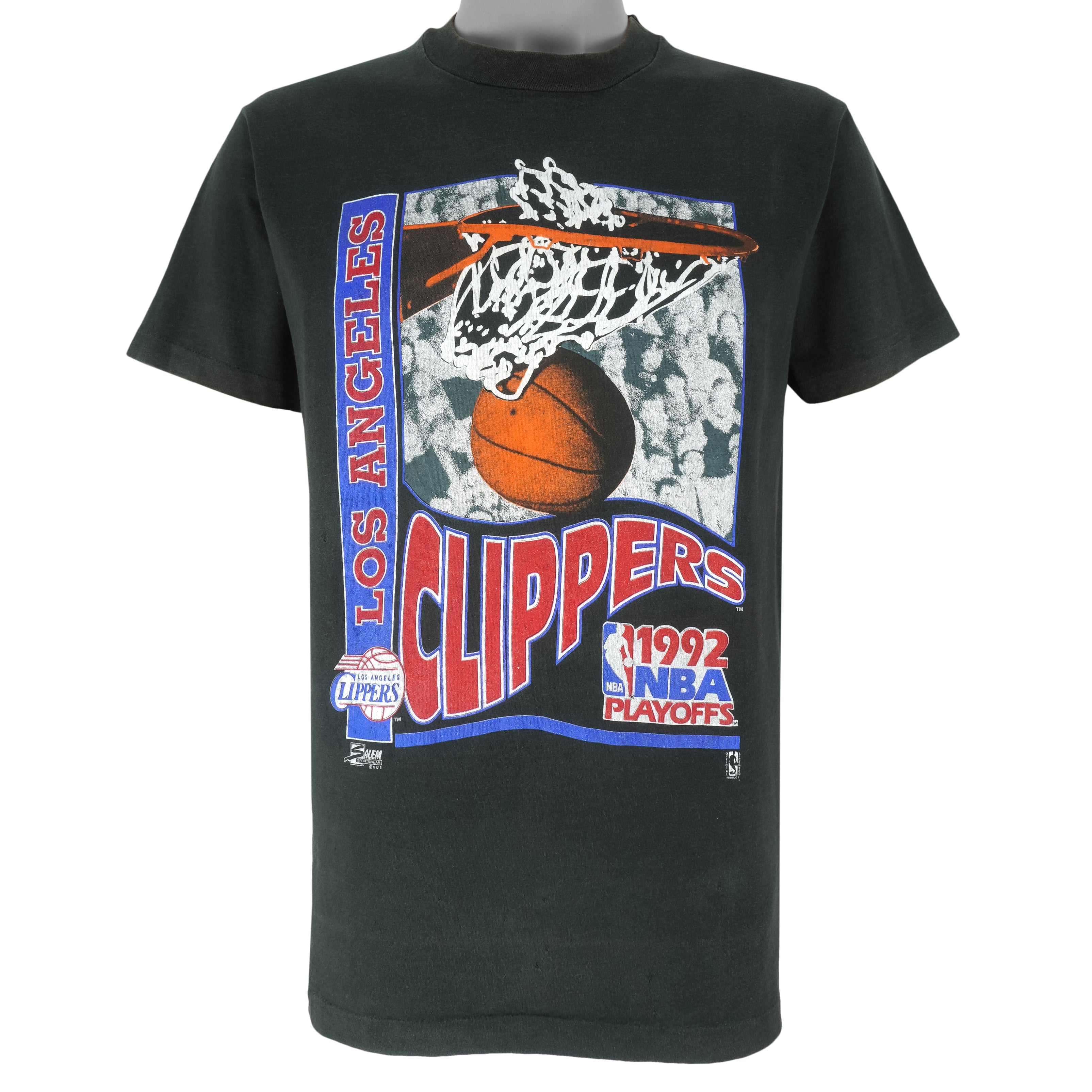 NBA (Salem) - Los Angeles Clippers Spell-Out T-Shirt 1992 Large Vintage Retro Basketball
