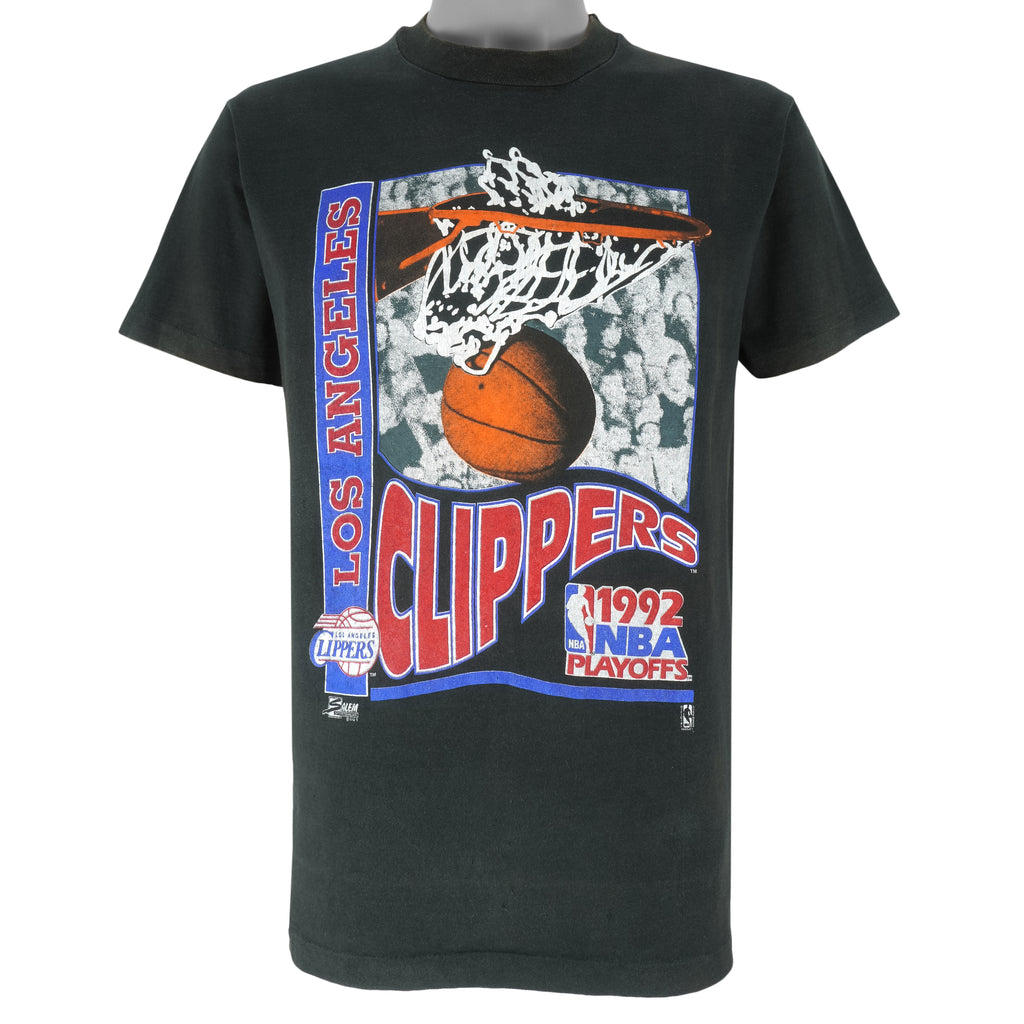 NBA (Salem) - Los Angeles Clippers Spell-Out T-Shirt 1992 Large Vintage Retro Basketball