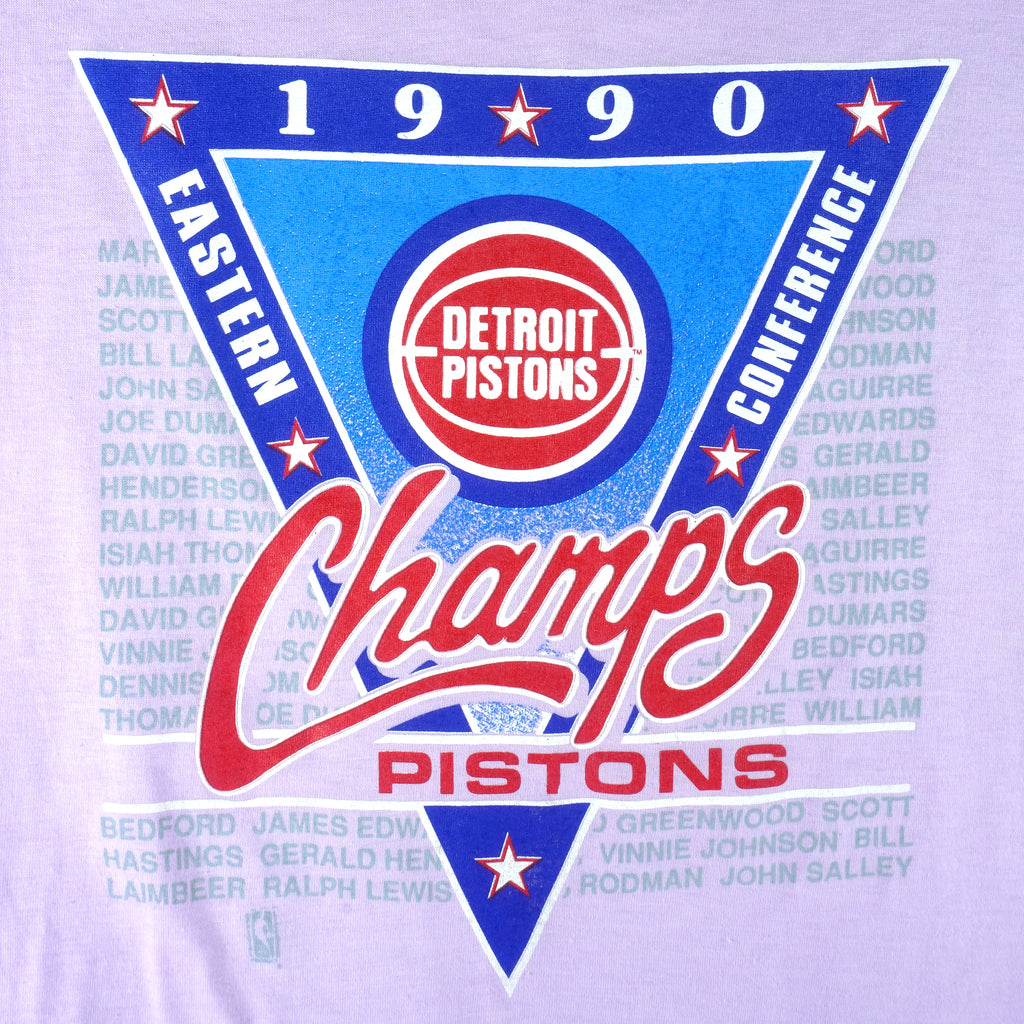 NBA (Harley Quinn) - Detroit Pistons Eastern Conference Champs T-Shirt 1990 X-Large Vintage Retro Basketball