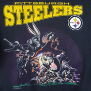 NFL (Sun) - Pittsburgh Steelers X Looney Tunes Crew Neck Sweatshirt 1994 X-Large Vintage Retro Football