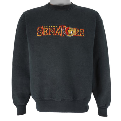 NHL - Ottawa Senators Embroidered Crew Neck Sweatshirt 1990s Medium