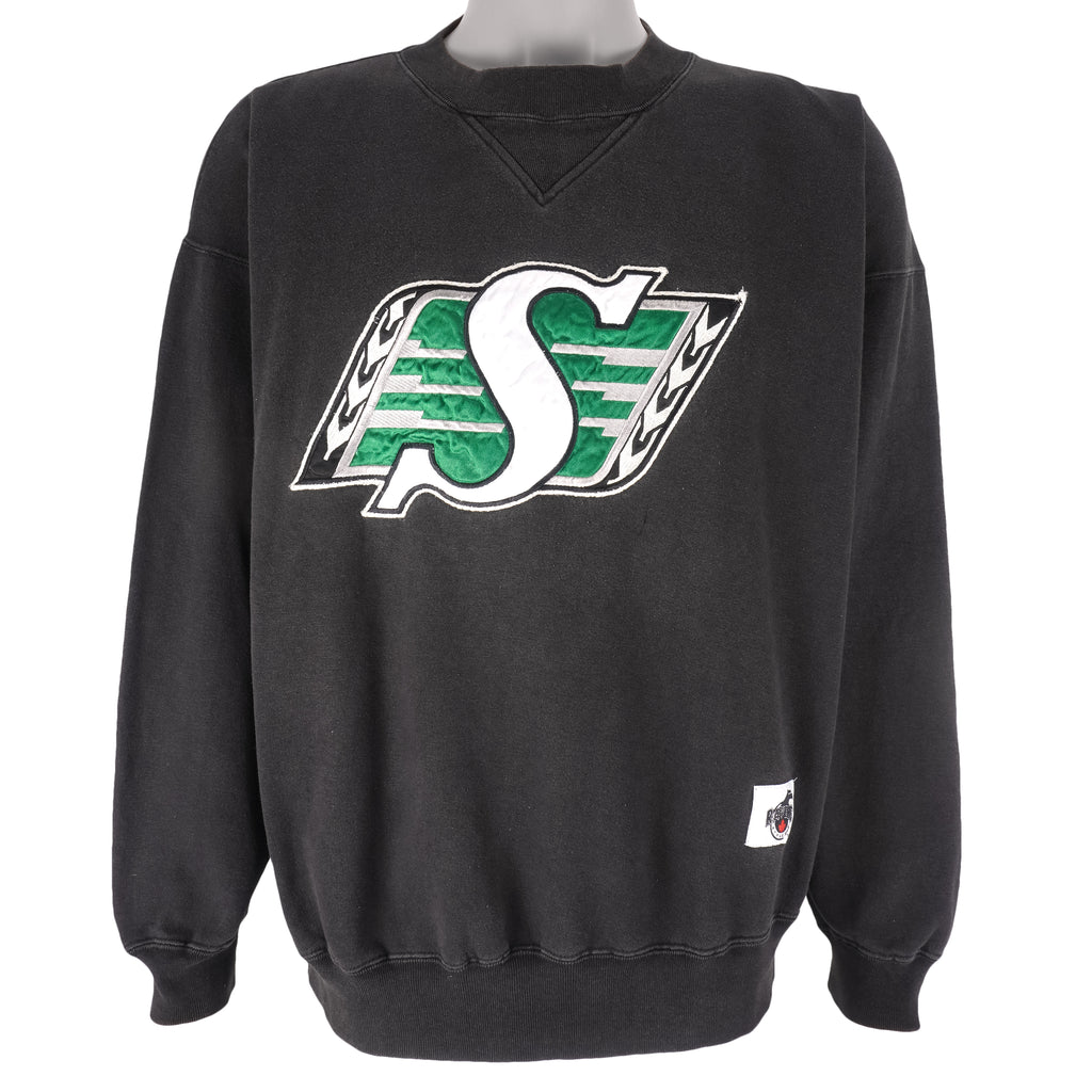 CFL (Ravens)- Saskatchewan Roughriders Sweatshirt 1990s X-Large Vintage Retro Football
