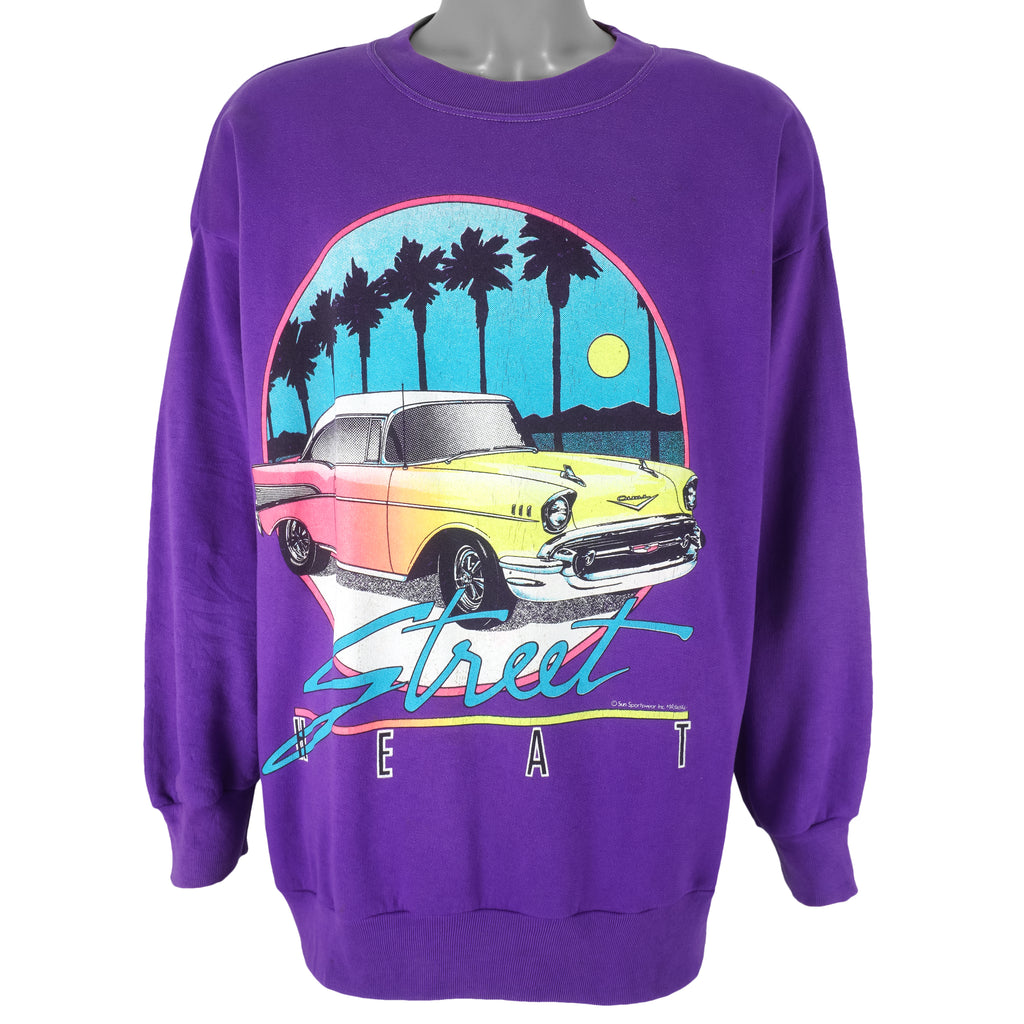 Vintage - Street Heat Classic Car Crew Neck Sweatshirt 1990s XX-Large Vintage Retro