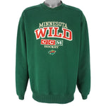 NHL (CCM) - Minnesota Wild Embroidered Sweatshirt 1990s X-Large Vintage Retro Hockey