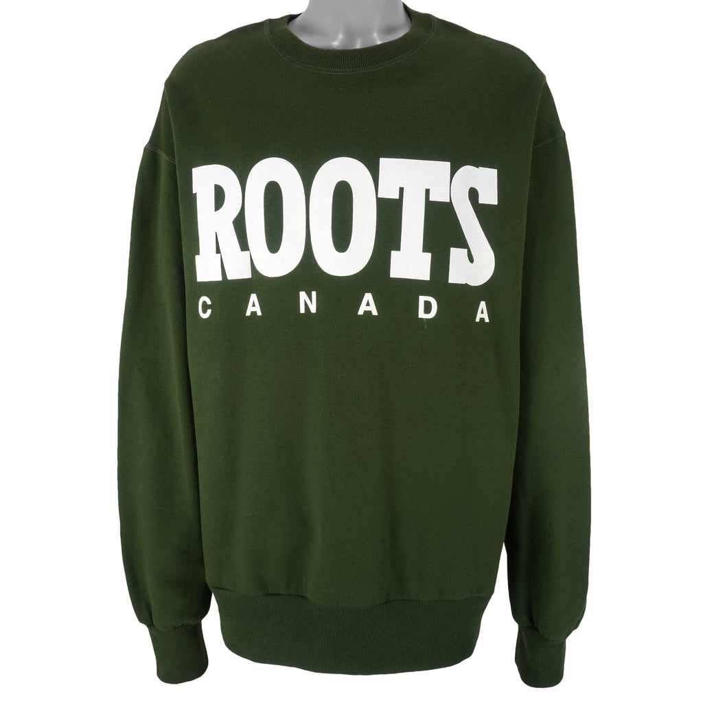 Vintage - Roots Canada Athletics Crew Neck Sweatshirt 1990s XX-Large Vintage Retro