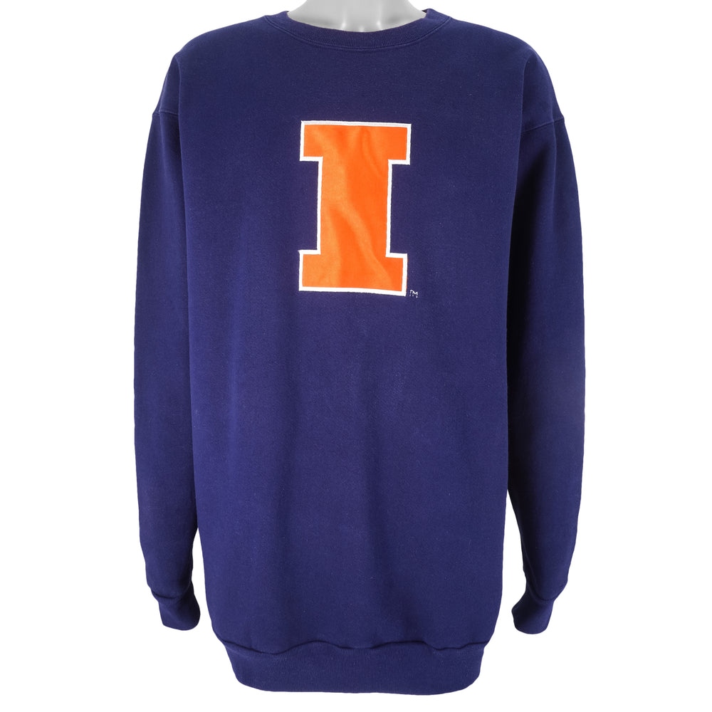NCAA (Team Edition) - Fighting Illini Embroidered Crew Neck Sweatshirt 1990s X-Large Vintage Retro Football College