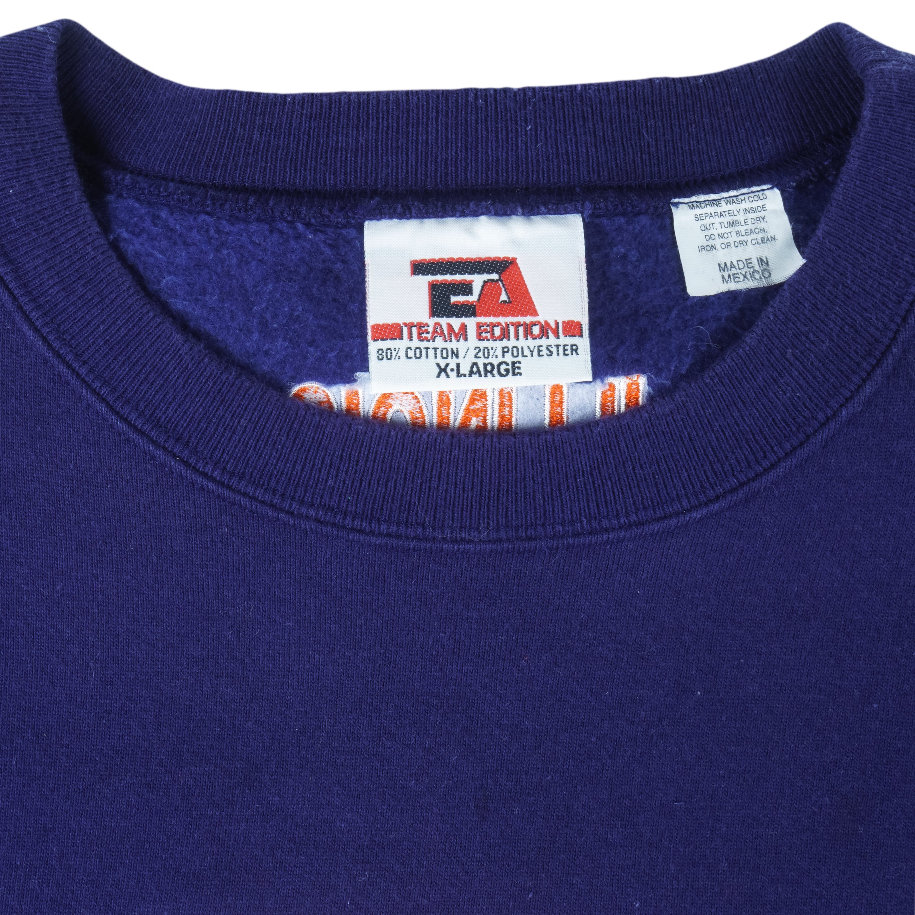 NCAA (Team Edition) - Fighting Illini Embroidered Crew Neck Sweatshirt 1990s X-Large Vintage Retro Football College