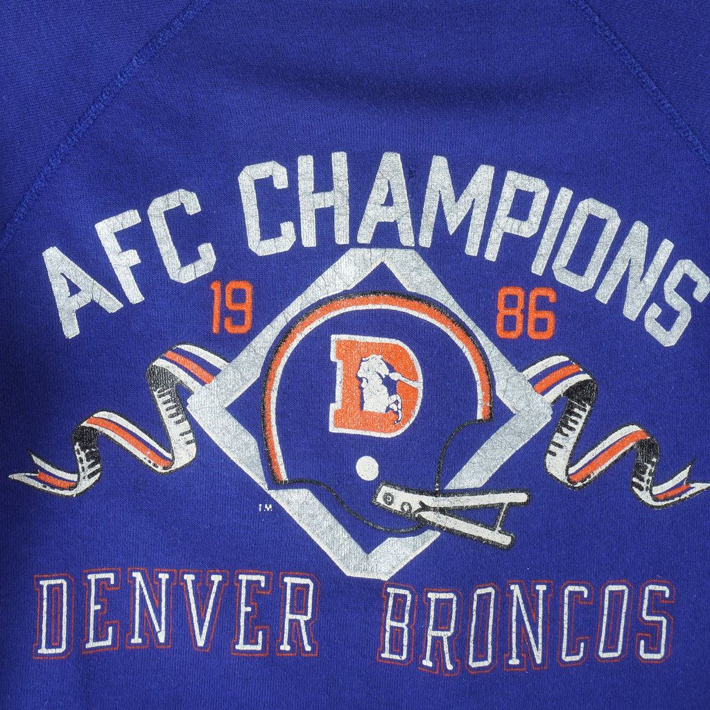 Champion - Denver Broncos AFC Champion Neck Sweatshirt 1986 Small Vintage Retro Football