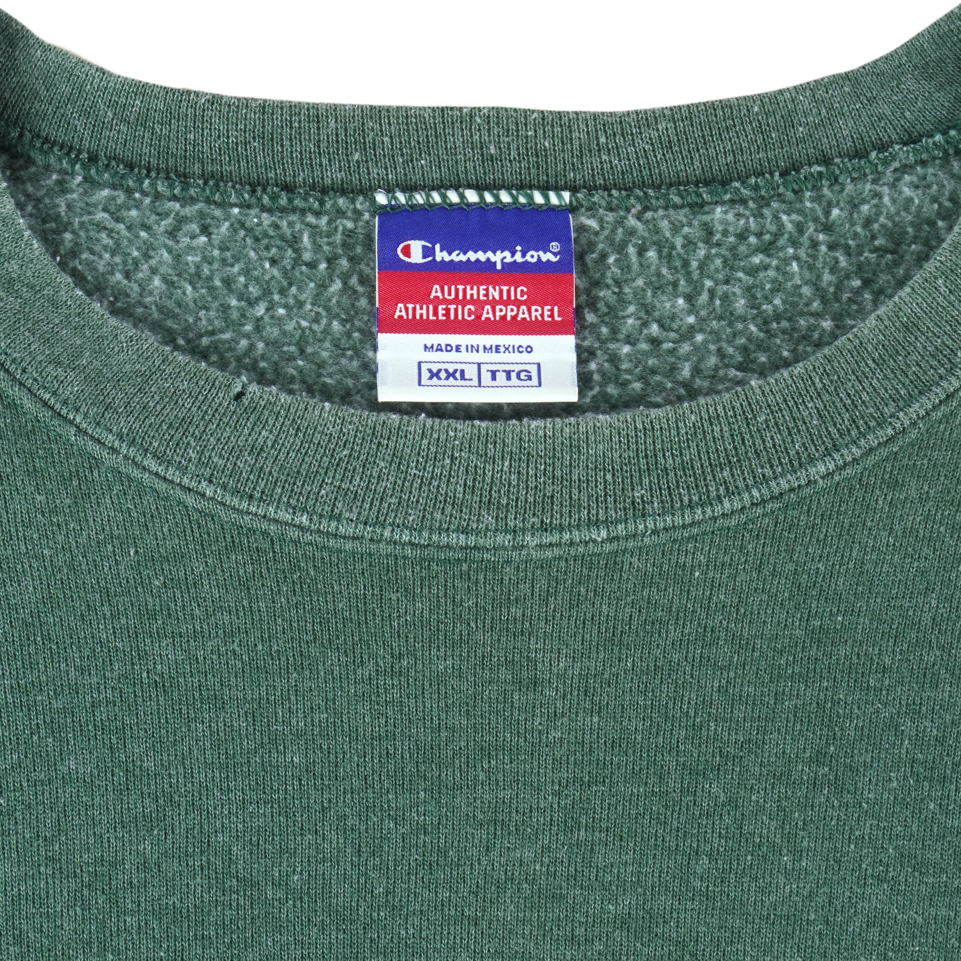 Champion - Green Classic Crew Neck Sweatshirt 1990s XX-Large Vintage Retro