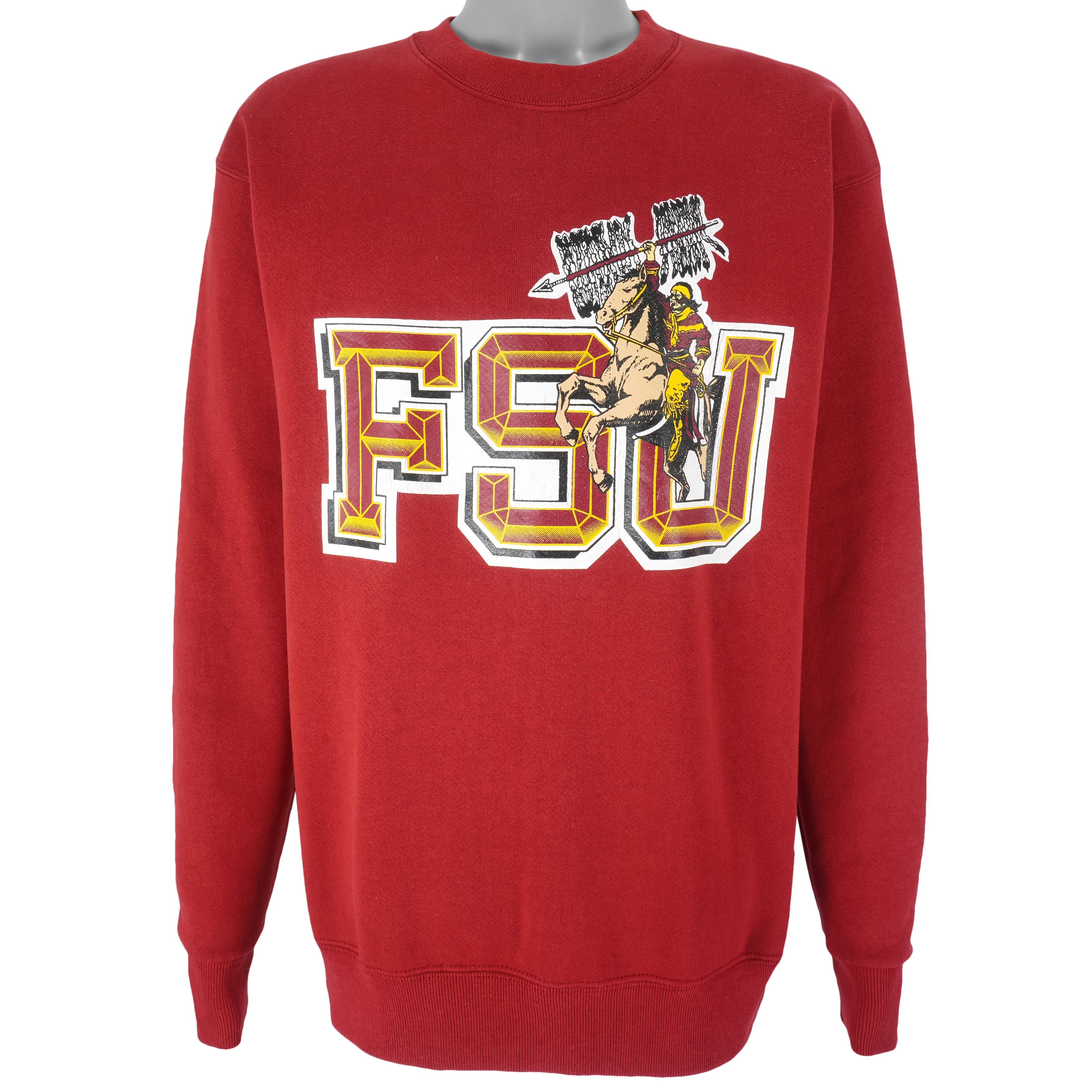 NCAA (Soffe Heavy Sweats) - FSU Seminoles Crew Neck Sweatshirt 1990s X-Large Vintage Retro Football College