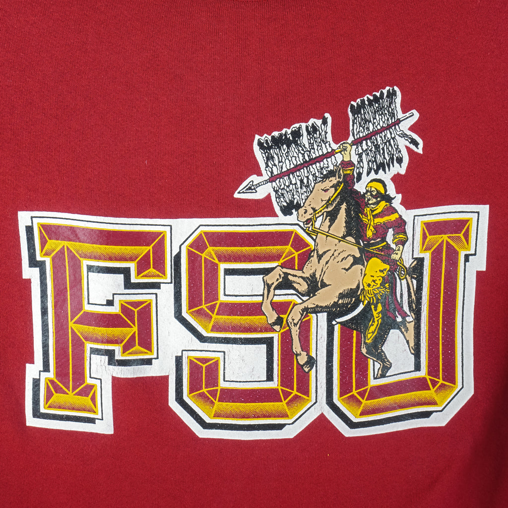 NCAA (Soffe Heavy Sweats) - FSU Seminoles Crew Neck Sweatshirt 1990s X-Large Vintage Retro Football College