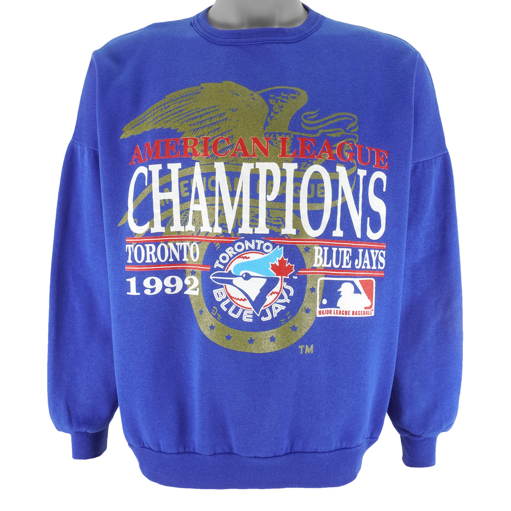 MLB (Revens) - Toronto Blue Jays Crew Neck Sweatshirt 1992 Large Vintage Retro Baseball