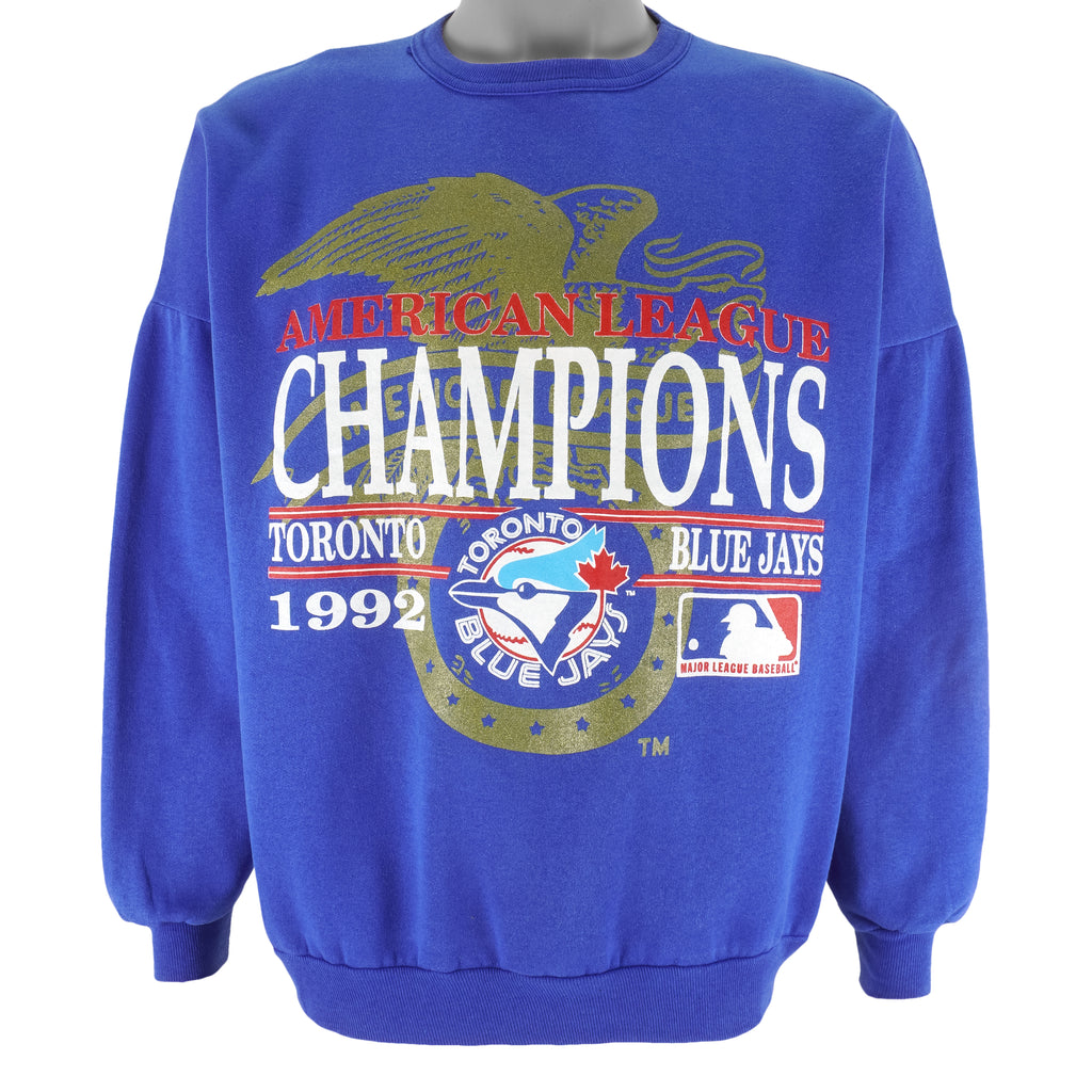 MLB (Revens) - Toronto Blue Jays Crew Neck Sweatshirt 1992 Large Vintage Retro Baseball
