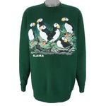 Vintage (Oneita) - Alaska Horned Puffin Crew Neck Sweatshirt 1990s X-Large