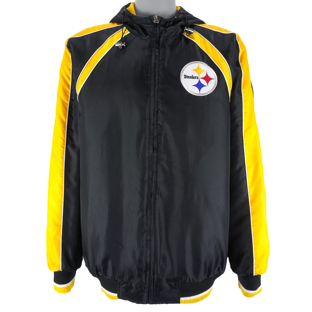 NFL - Pittsburgh Steelers Hooded Windbreaker 2000s Large Vintage Retro Football