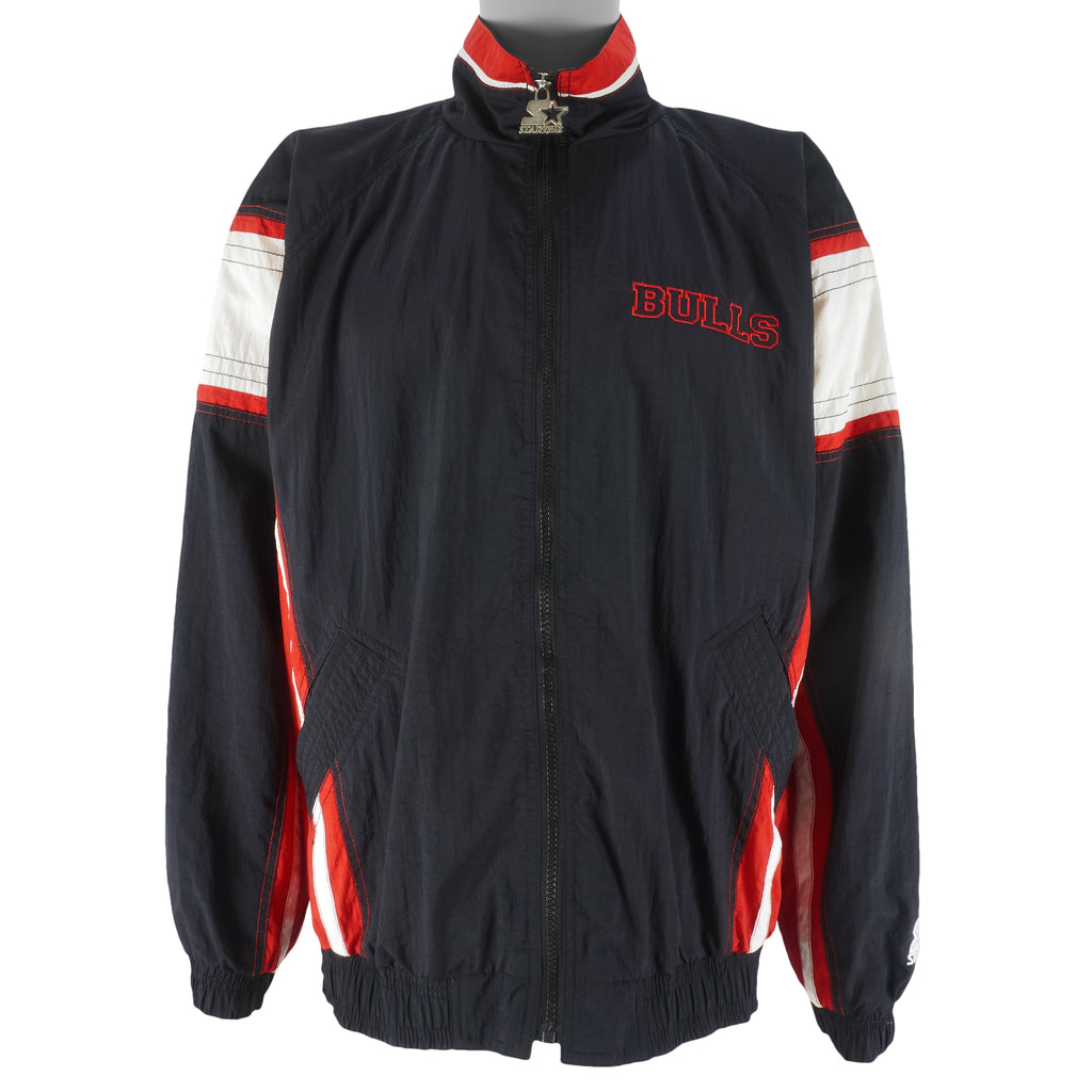 Starter - Chicago Bulls Embroidered Windbreaker 1990s Large Vintage Retro Basketball