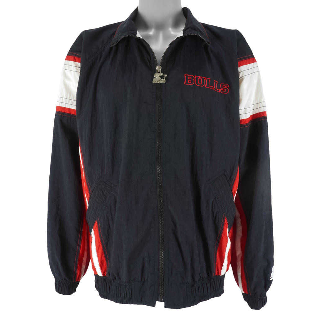 Starter - Chicago Bulls Embroidered Windbreaker 1990s Large Vintage Retro Basketball