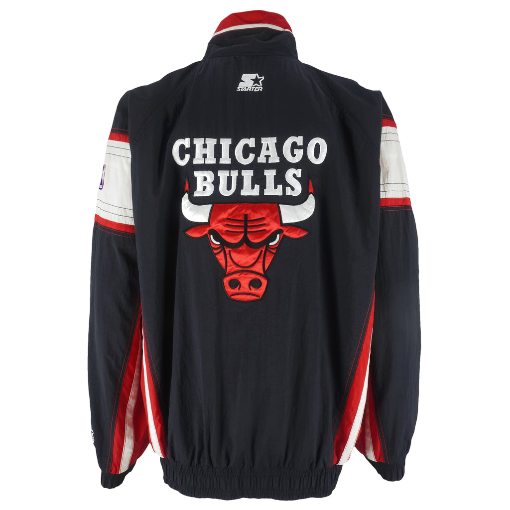 Starter - Chicago Bulls Embroidered Windbreaker 1990s Large Vintage Retro Basketball