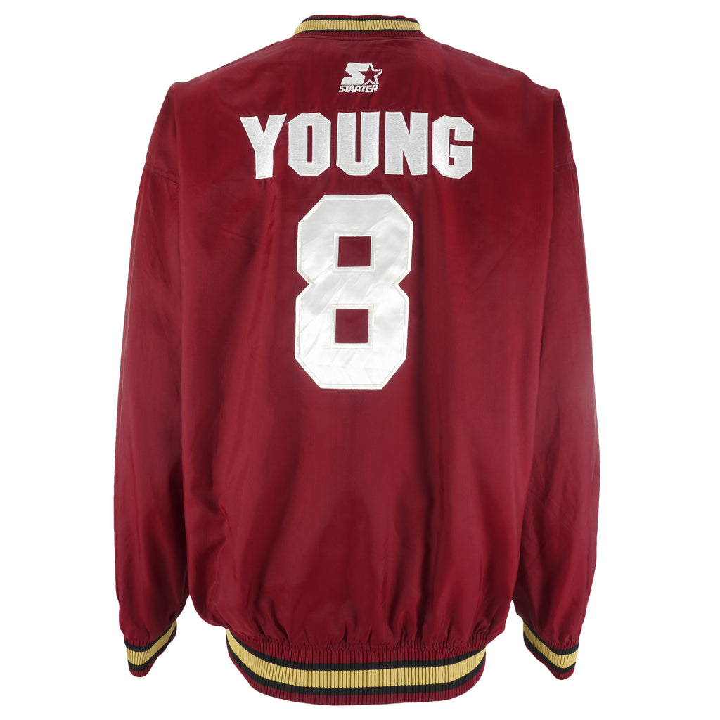 Starter - San Francisco 49ers Young No. 8 Pullover 1990s Large Vintage Retro Football