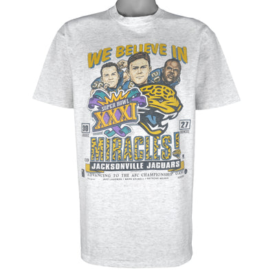 NFL (Oneita) - Jacksonville Jaguars We Believe In Miracles T-Shirt 1996 Large