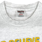 NFL (Oneita) - Jacksonville Jaguars VS Broncos We Believe In Miracles T-Shirt 1996 Large Vintage Retro Football