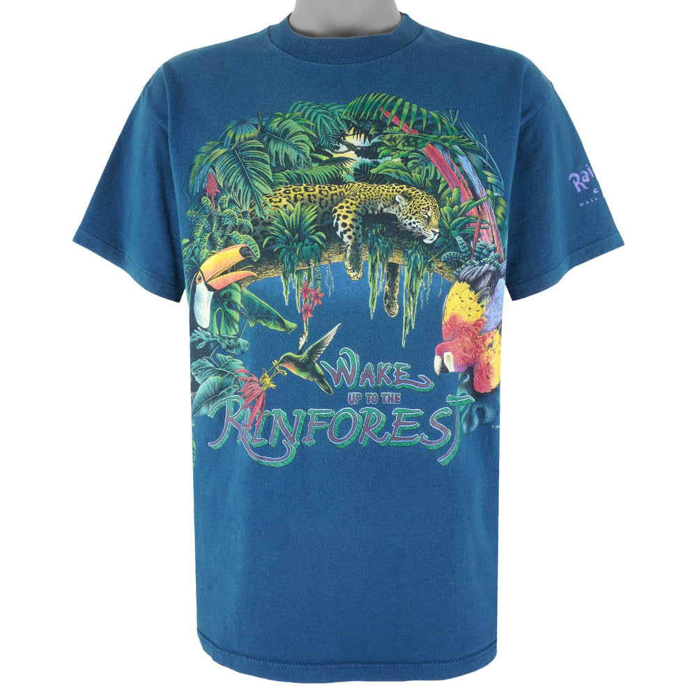 Vintage (HL Miller) - Wake Up To The Rain Forest Habitat T-Shirt 1990s Large Vintage Retro