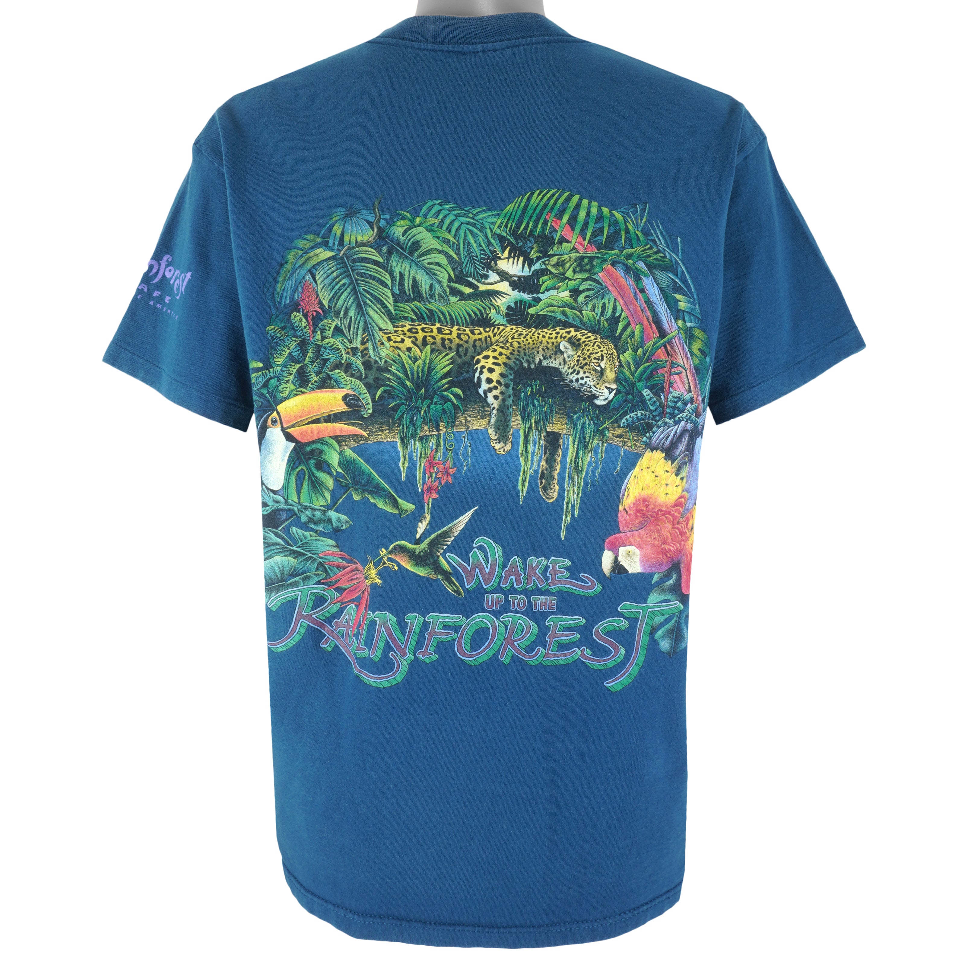 Vintage (HL Miller) - Wake Up To The Rain Forest Habitat T-Shirt 1990s Large Vintage Retro