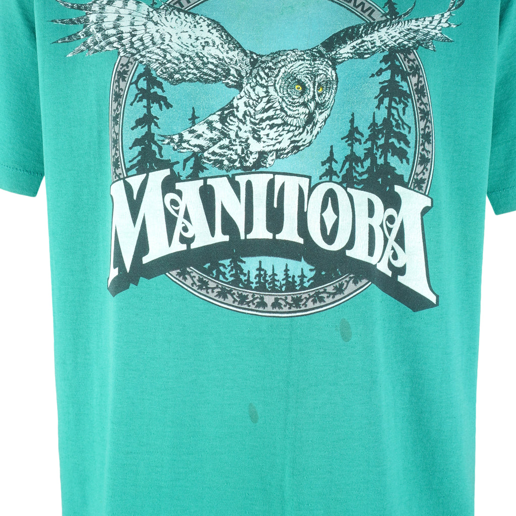 Vintage (Best) - Manitoba Barred Owls Single Stitch T-Shirt 1990s X-Large Vintage Retro