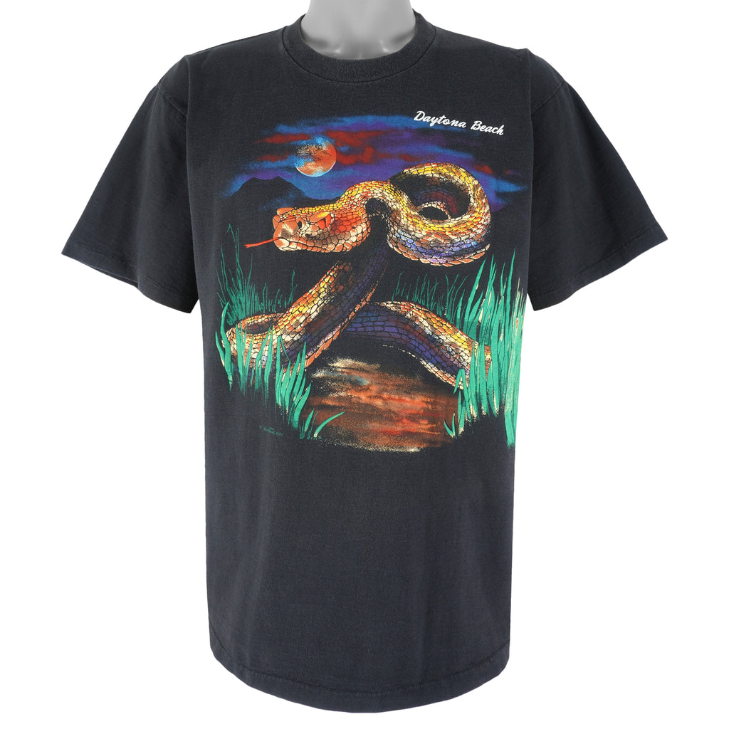 Vintage (Hazelwoods) - Daytona Beach Diamond-Backed Rattlesnake T-Shirt 1990s X-Large Vintage Retro