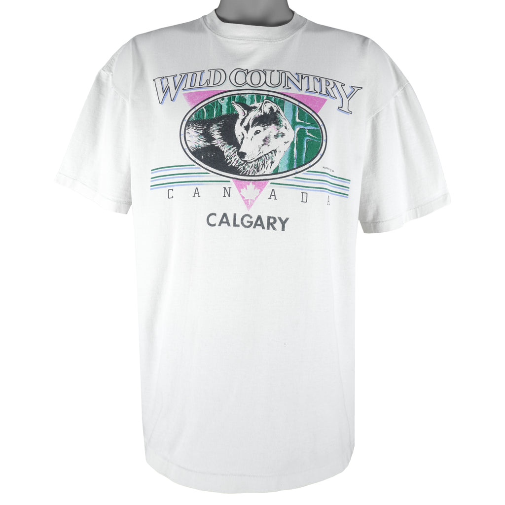 Vintage (Bulletin Athletic) - Calgary Wild Country Wolves T-Shirt 1991 X-Large Vintage Retro