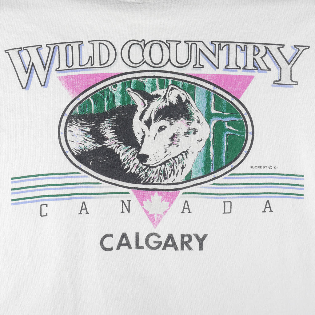 Vintage (Bulletin Athletic) - Calgary Wild Country Wolves T-Shirt 1991 X-Large