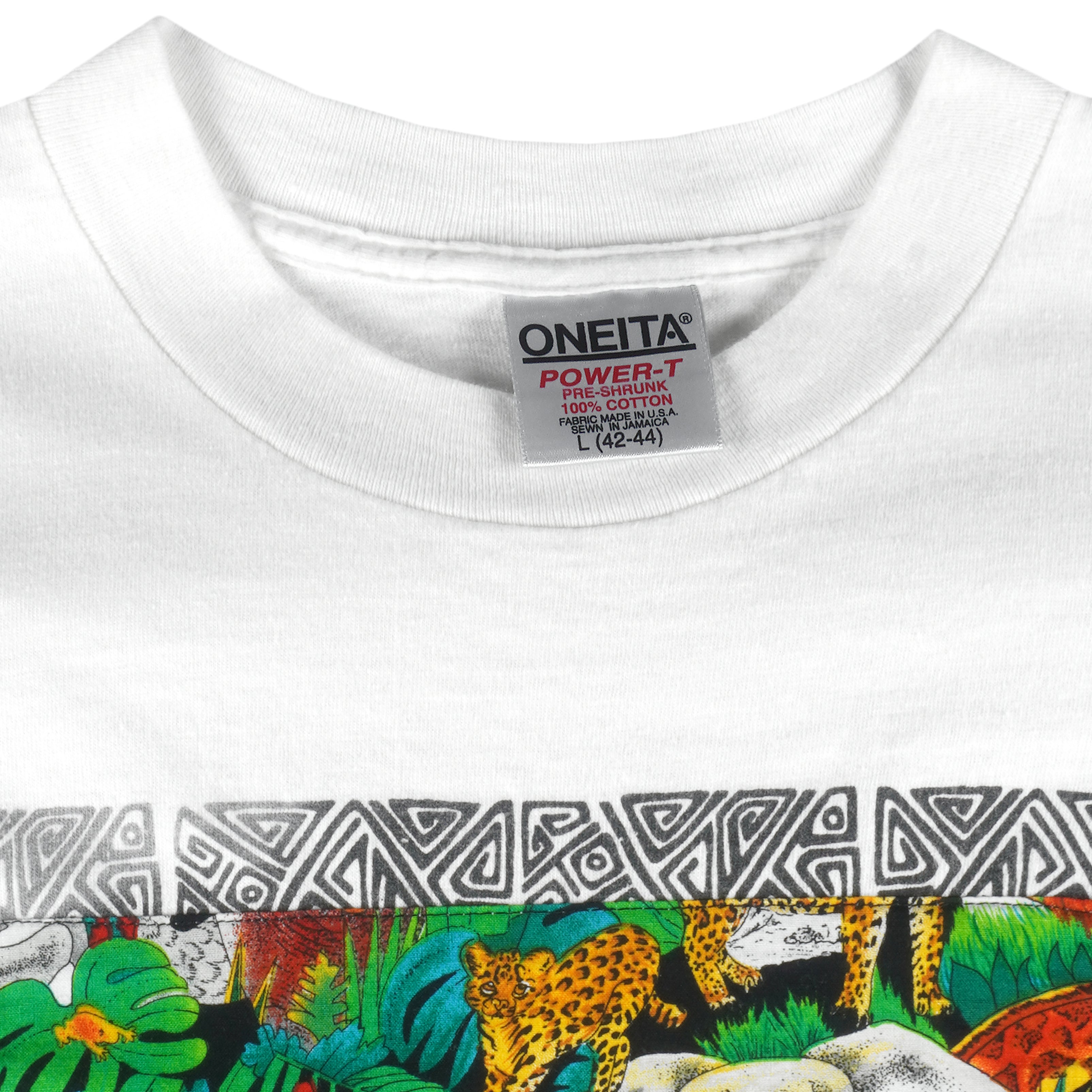 Vintage (Oneita) - Wildlife Animal Print Single Stitch T-Shirt 1994 Large Vintage Retro