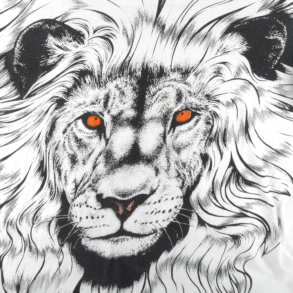 Vintage (International Design) - Lion All Over Print Animal T-Shirt 1990s XX-Large Vintage Retro