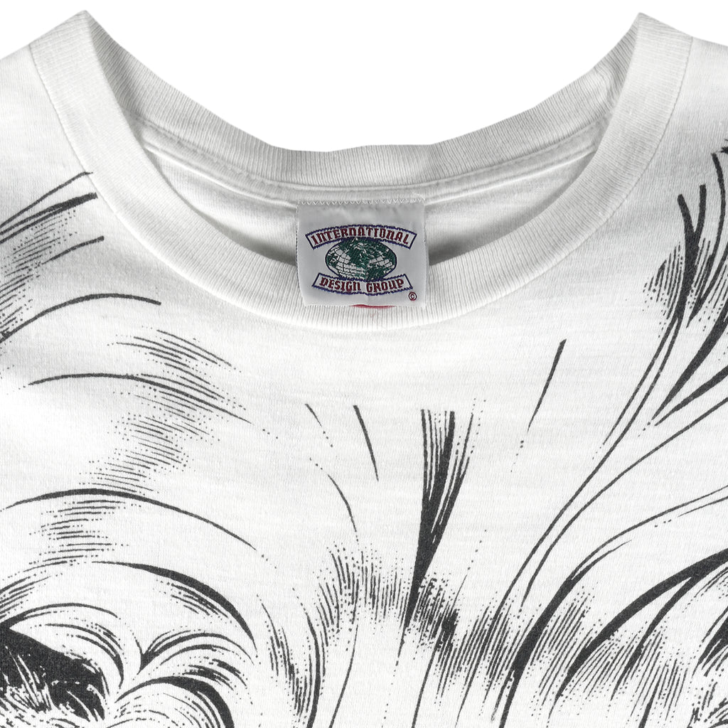 Vintage (International Design) - Lion All Over Print Animal T-Shirt 1990s XX-Large Vintage Retro