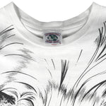 Vintage (International Design) - Lion All Over Print Animal T-Shirt 1990s XX-Large Vintage Retro