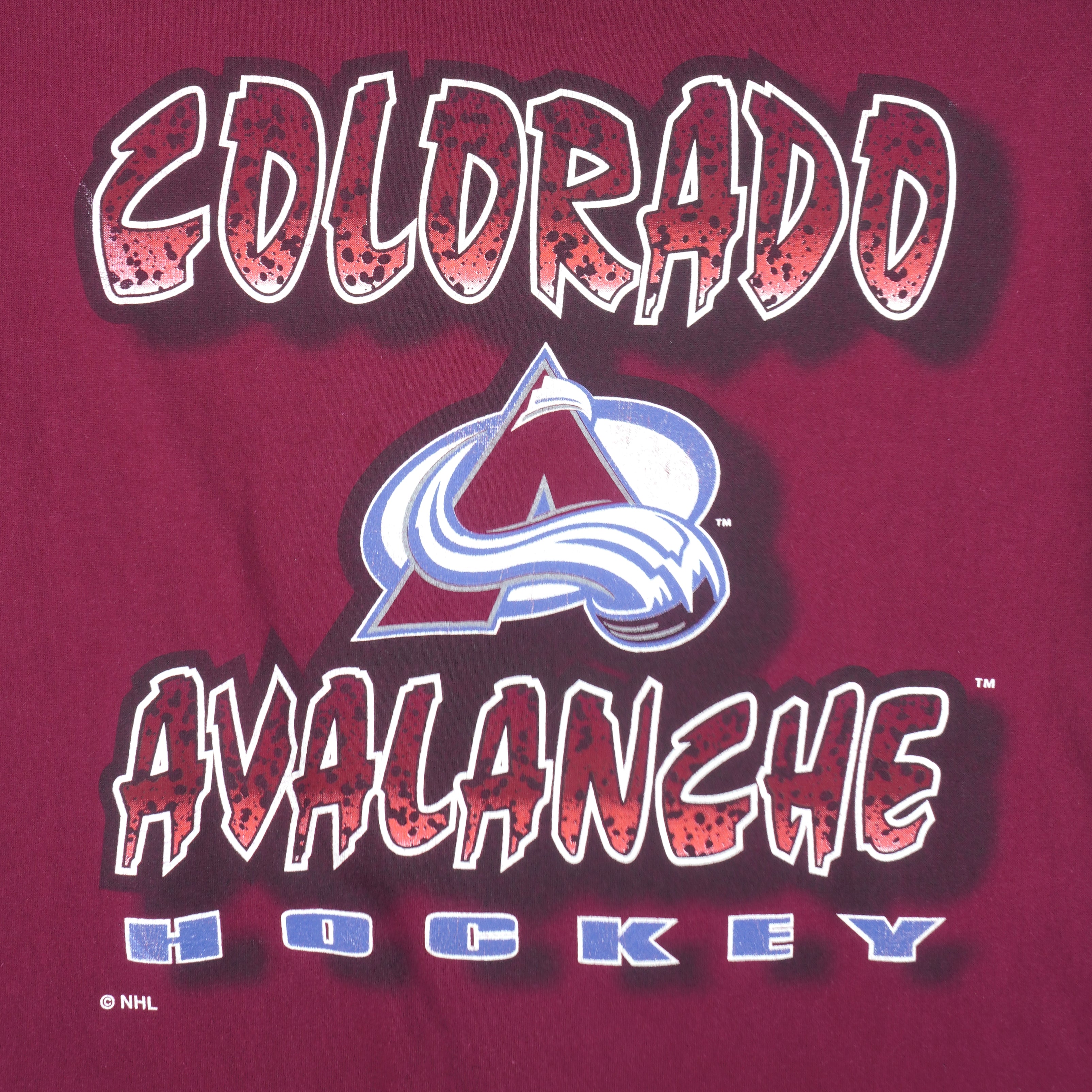 NHL (Sof Tee) - Colorado Avalanche Single Stitch T-Shirt 1990s Large Vintage Retro Hockey