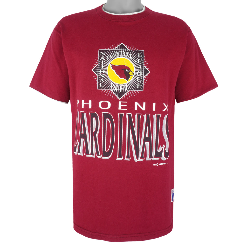 NFL (Logo 7) - Phoenix Cardinals Spell-Out Underlayer T-Shirt 1992 Large Vintage Retro Football