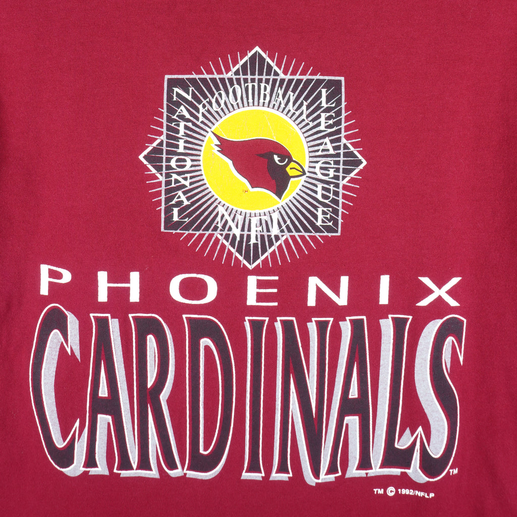 NFL (Logo 7) - Phoenix Cardinals Spell-Out Underlayer T-Shirt 1992 Large Vintage Retro Football